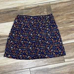Madewell black floral short skirt